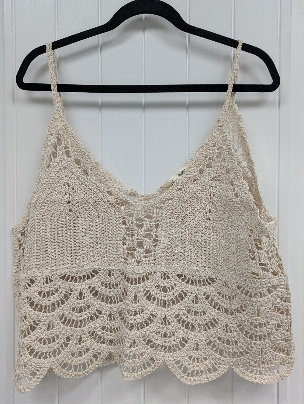 Anthropologie's NWOT Blue Tassel Crochet Tank Top